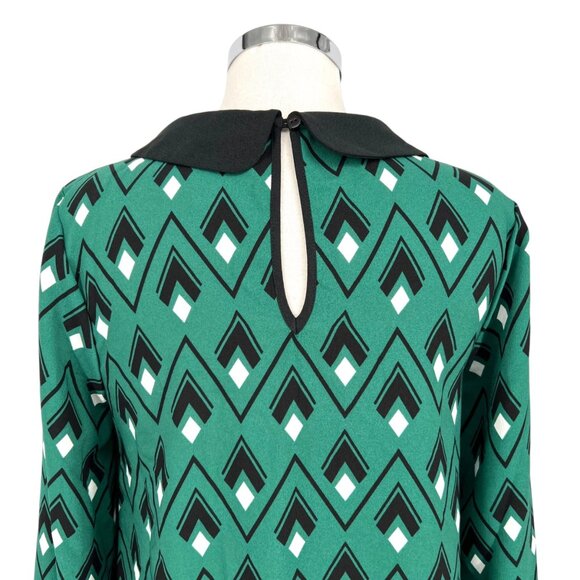 ModCloth You Make Loving Fun Shift Dress Peter Pan Collar Green Size Medium - Picture 8 of 14